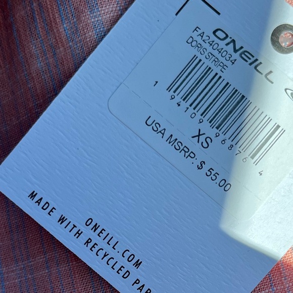 NEW ONEIL- Doris Striped Shirt Top - Picture 9 of 10